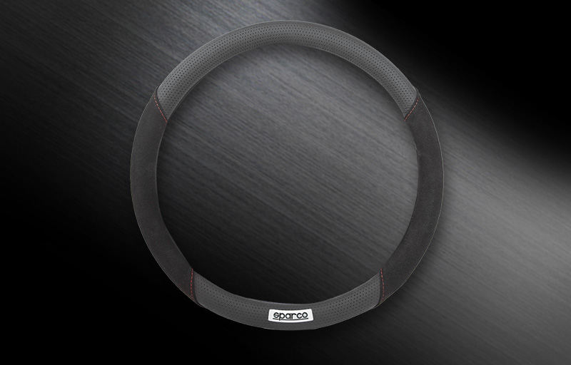 ステアリングホイールカバーM/スエード BK