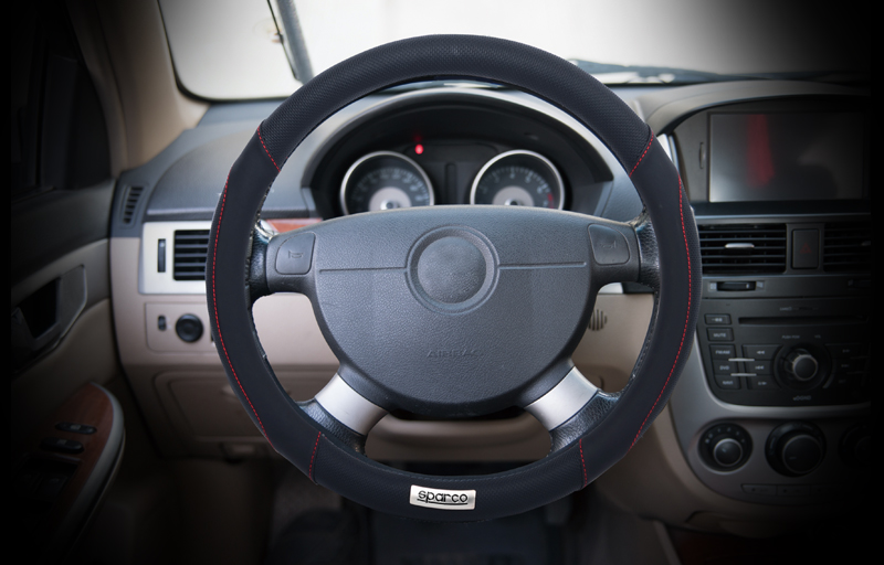 ステアリングカバー レザー SPC1113 SサイズBK