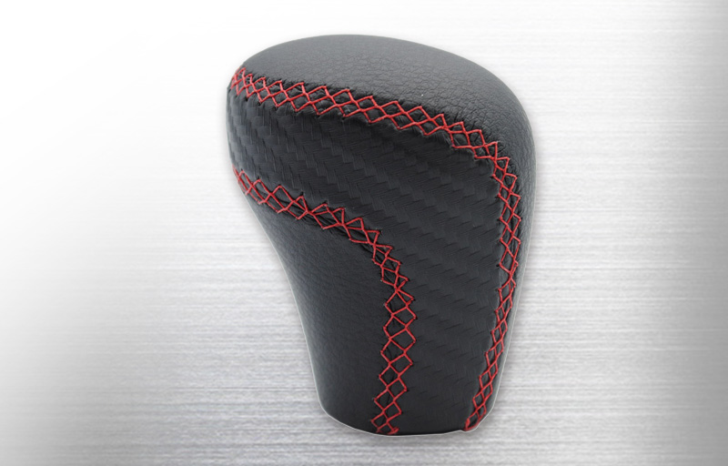 シフトノブ BKレザー/RD/BLステッチ SPG105