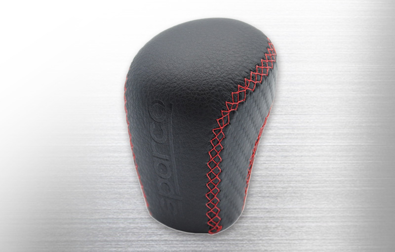 シフトノブ BKレザー/RD/BLステッチ SPG105