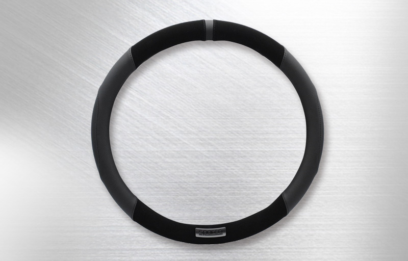 ステアリングカバー レザー＆スエード SPS103 MサイズRD