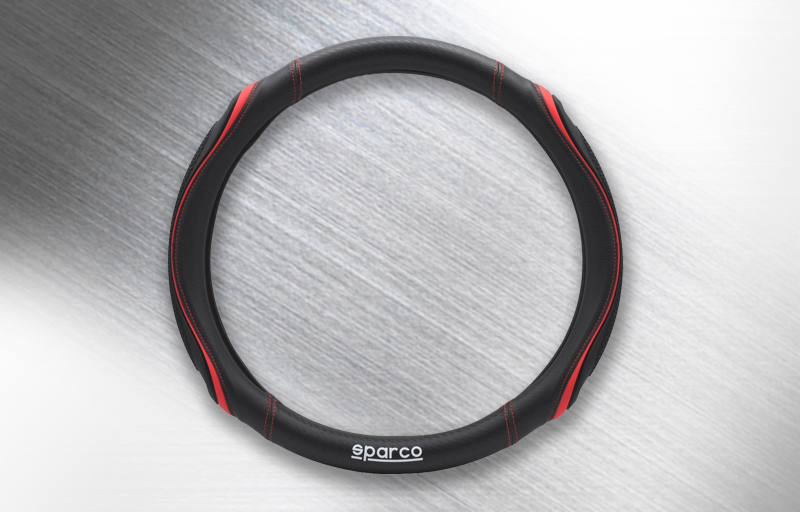 ステアリングカバー カーボン＆レザー SPS138RDJ_S